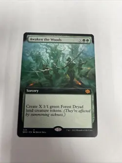 Awaken The Woods Extended Art Nonfoil Card #344 MTG LP - Image 1