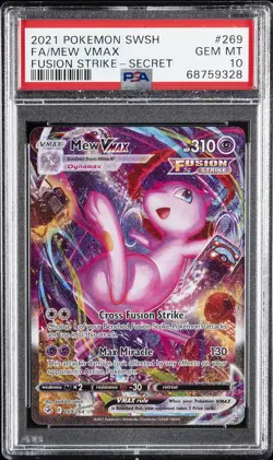 2021 POKEMON SWORD & SHIELD FUSION STRIKE SECRET #269 FULL ART/MEW VMAX PSA 10 - Image 1
