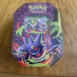 Pokemon TCG Mega Moonlit Tin Mega Gengar-EX Metal Tin Box English 40 Cards - Image 1