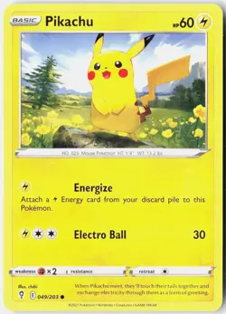 Pikachu SWSH07: Evolving Skies 049/203 Pokemon Card - Image 1
