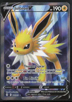 Jolteon V 177/203 Evolving Skies 2021 Full Art Holo Rare Pokemon Card - Image 1