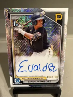🔥 Esmerlyn Valdez 1st Bowman Mojo Auto /150 Rookie Card – Pittsburgh Pirates 🔥 - Image 1
