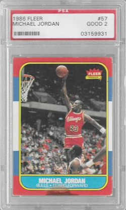 1986 FLEER #57 MICHAEL JORDAN PSA 2 - CHICAGO BULLS - Image 1