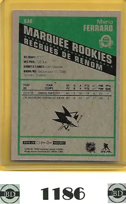 Mario Ferraro 2019-20 O-Pee-Chee Retro Marquee Rookie Sharks #638 - Image 2