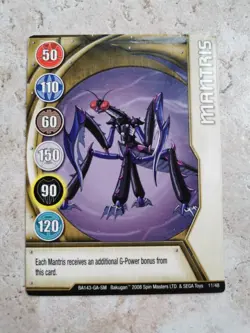 Bakugan Battle Brawlers Spin Master 2008 Card BA143 Mantris - Image 1