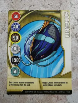 Bakugan Battle Brawlers Spin Master Card BA204 Limulus - Image 1