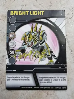 Bakugan Battle Brawlers Spin Master Card BA165 Bright Light - Image 1
