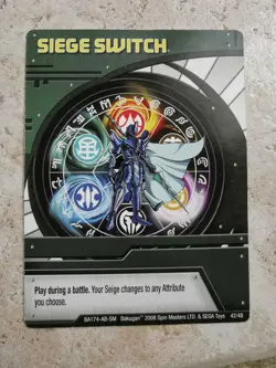 Bakugan Battle Brawlers Spin Master Card BA174 Siege Switch English - Image 1