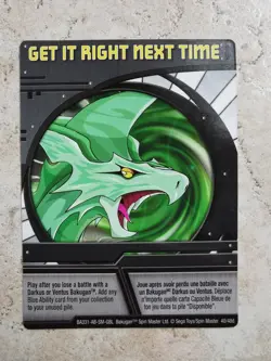Bakugan Battle Brawlers Spin Master Card BA331 Get It Right Next Time - Image 1