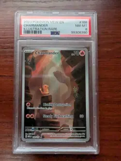2023 Pokemon Scarlet and Violet 151 Charmander Illustration Rare #168 PSA 8 - Image 1