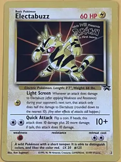 POKEMON Promo Card ELECTABUZZ #2 Black Star Rare Mint WB PROMOTIONAL PROMO Card! - Image 1