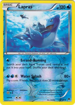 Moderately Played Lapras - 28/122 - Uncommon - Reverse Holo Pokemon BREAKpoint - Image 1