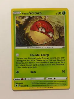 Pokemon Card Astral Radiance Cosmos Holographic w Swirl Voltorb 002/189 NM - Image 1