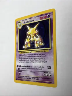 Alakazam 1/102 Holo Rare Base Set Pokemon Card Vintage WOTC 1999 NM/LP+ - Image 2