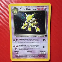 Pokemon Dark Alakazam 1/82 Team Rocket Holo Rare 2000 WOTC Vintage Card SWIRL - Image 1