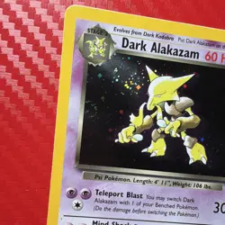 Pokemon Dark Alakazam 1/82 Team Rocket Holo Rare 2000 WOTC Vintage Card SWIRL - Image 2