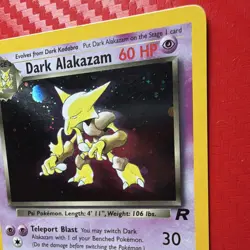 Pokemon Dark Alakazam 1/82 Team Rocket Holo Rare 2000 WOTC Vintage Card SWIRL - Image 3