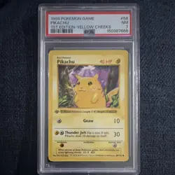 Pokemon TCG Base Set Shadowless Pikachu 58/102 1st Edition Regular PSA 7 - Image 1