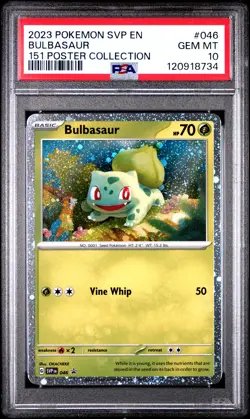 2023 POKEMON SVP EN-SV BLACK STAR PROMO 151 POSTER COLLECTION BULBASAUR PSA 10 - Image 1