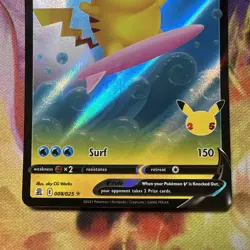 Surfing Pikachu V -008/025 Pokemon 25 Celebrations Ultra Rare NM - Image 3