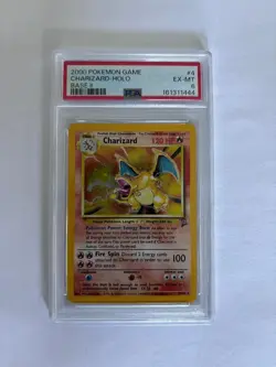 2000 Pokemon Charizard #4 Base Set 2 Holo Rare PSA 6 EX-MINT - Image 1