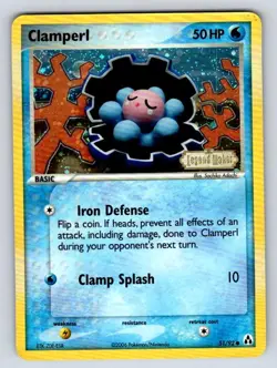 Clamperl 51/92 Common Legend Maker Pokemon Reverse Holo Damaged - Image 1