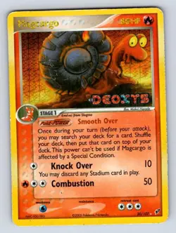 Magcargo 20/107 Rare Deoxys Pokemon Reverse Holo Damaged - Image 1