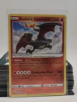 Pokemon TCG Radiant Charizard Crown Zenith Holo Card 020/159 Near Mint Condition - Image 1