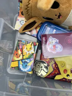 Pokemon TCG Bundle Assorted bits, eevee posters tins key rings coins eevee pouch - Image 3