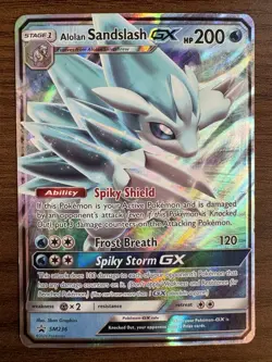 Alolan Sandslash GX SM236 Sun & Moon Promo Holo Promo Pokemon TCG Damaged - Image 1