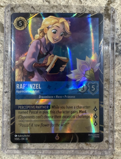Disney Lorcana Rapunzel Appreciative Artist Epcot Promo Rare Holo 1/DIS EN 4 - Image 1