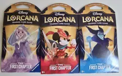 Disney Lorcana First Chapter Sleeved Booster Blister Lot Of 3 Different Artwork - Image 1