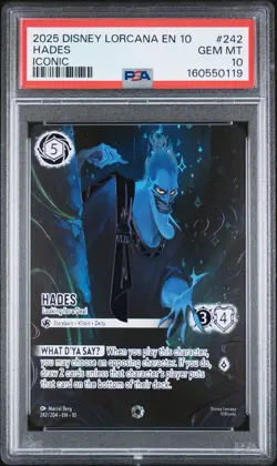 DISNEY LORCANA EN 10 WHISPERS IN THE WELL HADES LOOKING FOR A DEAL #242 PSA 10 - Image 1