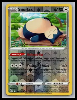 Snorlax Holo Rare SWSH11: Lost Origin 143/196 NM Pokemon - Image 1