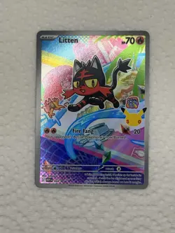 Pokemon TCG Litten 044First Partner Black Star Promo - Image 1