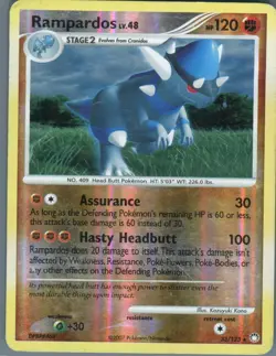 Rampardos 33/123 Rare Mysterious Treasures Pokemon Reverse Holo MP - Image 1