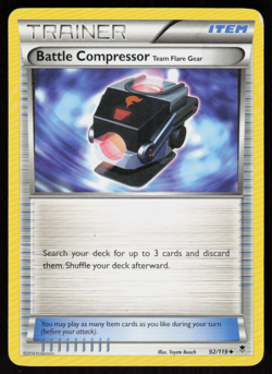 Battle Compressor Team Flare Gear 92/119 Uncommon Phantom Forces Pokemon LP - Image 1