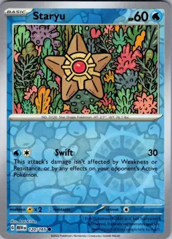 Staryu 120/165 Common Pokemon Reverse Holo NM/M - Image 1