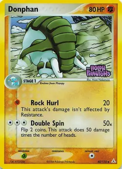 Donphan 40/110 Uncommon Holon Phantoms Pokemon Reverse Holo Moderately Played - Image 1