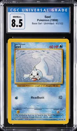 1999 POKEMON BASE SET - UNLIMITED #41/102 SEEL CGC 8.5 - Image 1