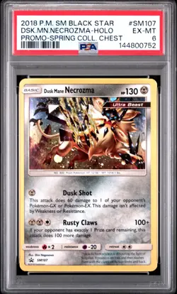 2018 POKEMON SM BLACK STAR PROMO #SM107 DUSK MANE NECROZMA-HOLO PSA 6 - Image 1