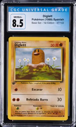 1999 POKEMON SPANISH 1ST EDITION #47 DIGLETT CGC 8.5 - Image 1