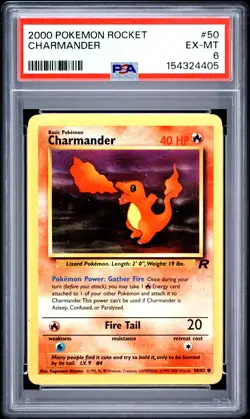 2000 POKEMON ROCKET #50 CHARMANDER PSA 6 - Image 1