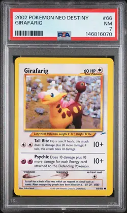 2002 POKEMON NEO DESTINY #66 GIRAFARIG PSA 7 - Image 1