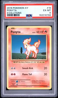 2016 POKEMON XY EVOLUTIONS #19 PONYTA PSA 6 - Image 1