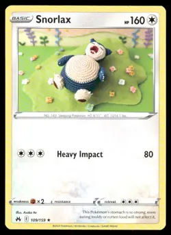 Pokemon Cards Snorlax 109/159 Crown Zenith Rare NM - Image 1