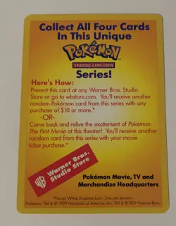 Catch Mew Promo Card, Vintage, Pokemon The Movie, 1999 WOTC - Rare - Mint - - Image 2