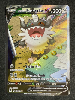 Galarian Perrserker V Alternate Art SWSH Lost Origin 184/196 Pokemon Card NM/MT - Image 1