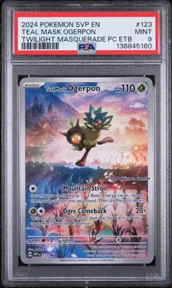 PSA 9 MINT Teal Mask Ogerpon Twilight Masquerade PC ETB SVP 123 Pokemon Card TCG - Image 1