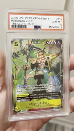 One Piece Roronoa Zoro PSA 10 POP 25 Worldwide Tr Rare Alt OP14/OP12-113 FR - Image 2